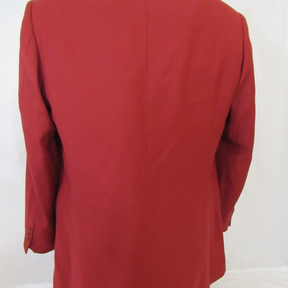 Carlo Mandrone Red 100% Wool 3 Button Blazer - Picture 11 of 16
